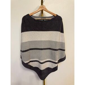 Barefoot Dreams, Poncho, Gray/Cream, One Size, MSRP $110